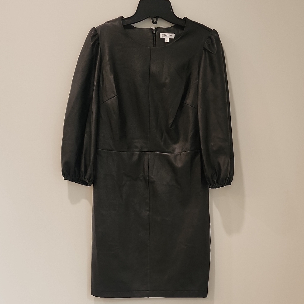 Signature Soft Black Faux Leather Dress